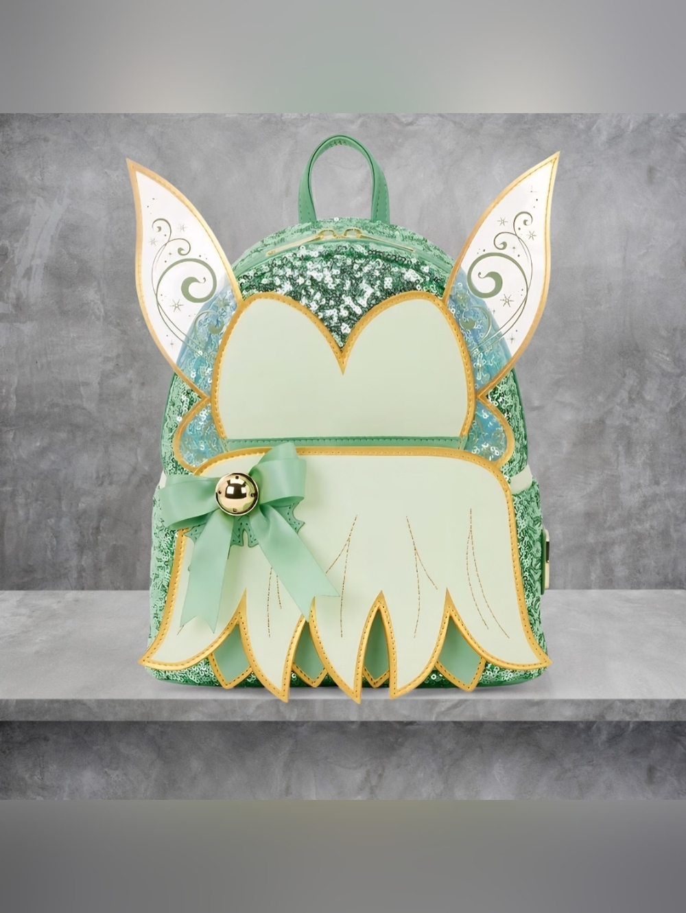 Loungefly Disney Sequin Tinker Bell Holiday Backpack 💚